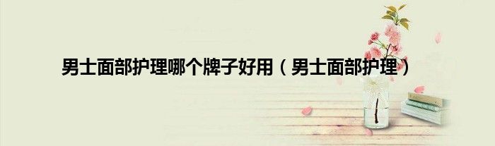 男士面部护理哪个牌子好用（男士面部护理）