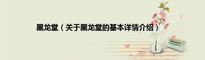 黑龙堂（关于黑龙堂的基本详情介绍）