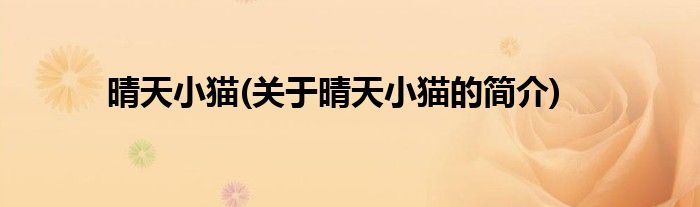晴天小猫(关于晴天小猫的简介)