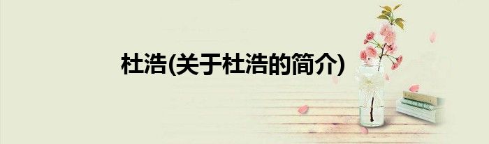 杜浩(关于杜浩的简介)