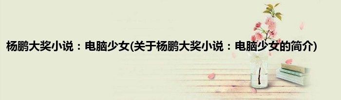 杨鹏大奖小说：电脑少女(关于杨鹏大奖小说：电脑少女的简介)