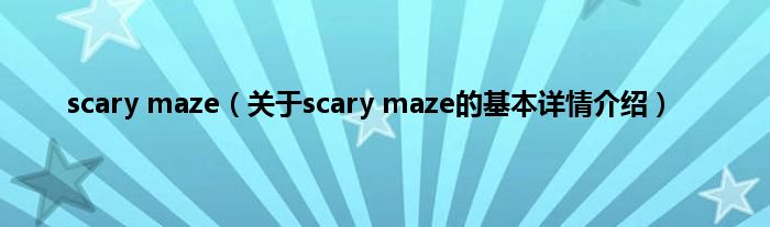 scary maze（关于scary maze的基本详情介绍）
