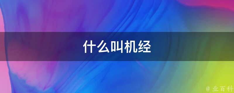 什么叫机经